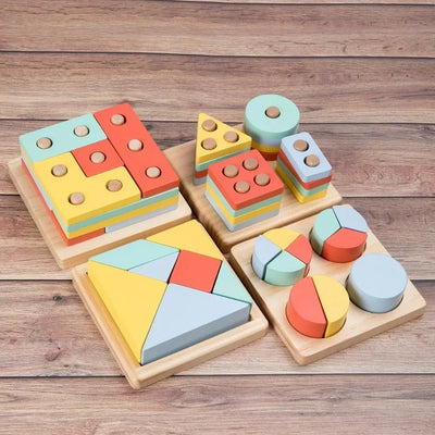 Wooden 4 in 1 Shape Sorter Premium