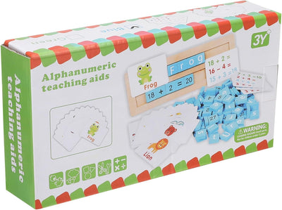 Wooden Alphanumeric Teaching aids Flash card Math Addition Subtraction Vocabulary English