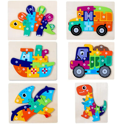 Puzzle en bois animaux | Jouets éducatifs d'apprentissage sensoriel pour le développement précoce Puzzles en bois - Choisissez-en 1