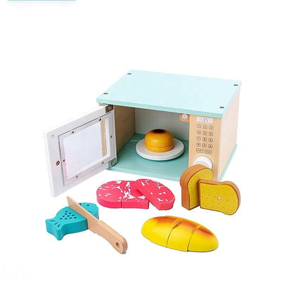 Jouet four à micro-ondes en bois pour enfants