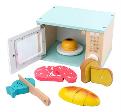 Jouet four à micro-ondes en bois pour enfants