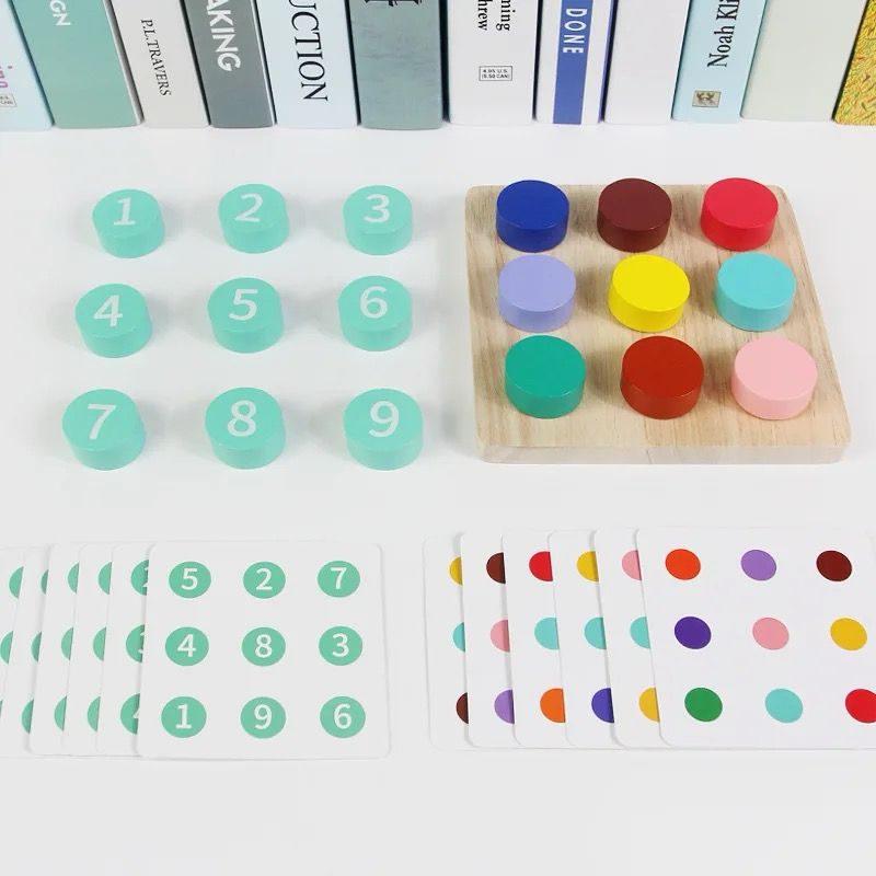 Jeu de Tri des Couleurs et des Chiffres – Jeu d'Association en Bois pour l'Éveil aux Mathématiques