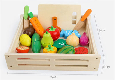 Jouets de cuisine et d'apprentissage en bois de fruits et légumes magnétiques à découper