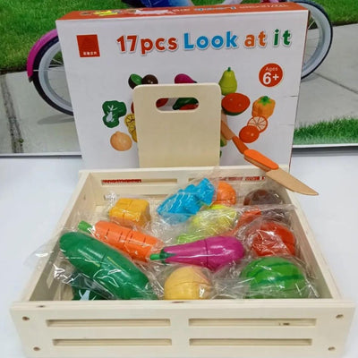 Jouets de cuisine et d'apprentissage en bois de fruits et légumes magnétiques à découper