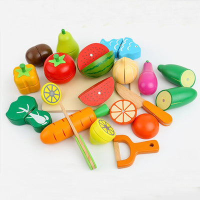 Jouets de cuisine et d'apprentissage en bois de fruits et légumes magnétiques à découper