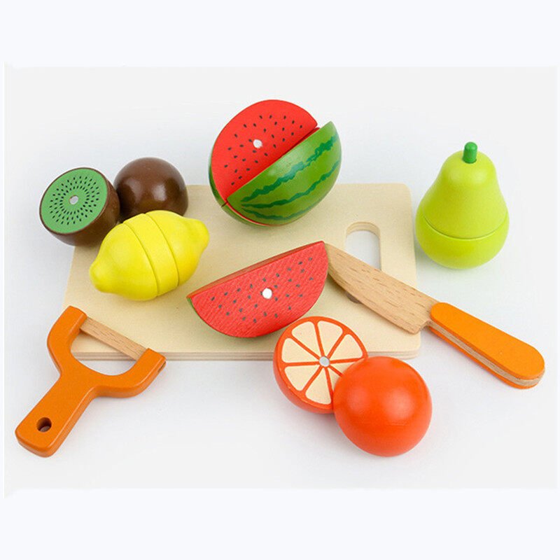 Jouets de cuisine et d'apprentissage en bois de fruits et légumes magnétiques à découper