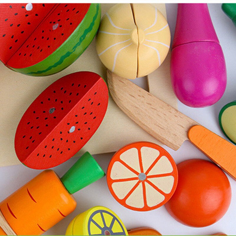 Jouets de cuisine et d'apprentissage en bois de fruits et légumes magnétiques à découper