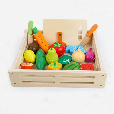 Jouets de cuisine et d'apprentissage en bois de fruits et légumes magnétiques à découper