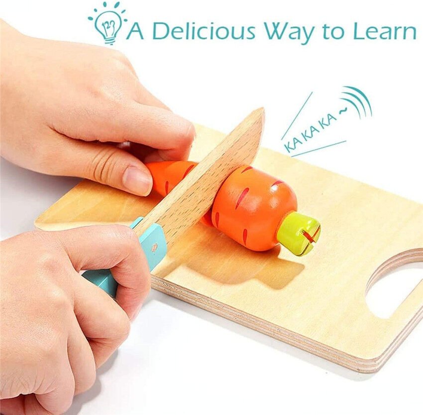 Jouets de cuisine et d'apprentissage en bois de fruits et légumes magnétiques à découper