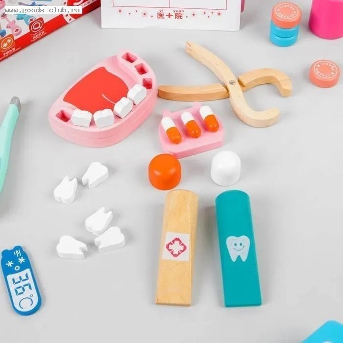 Trousse de premiers secours en bois Kit docteur