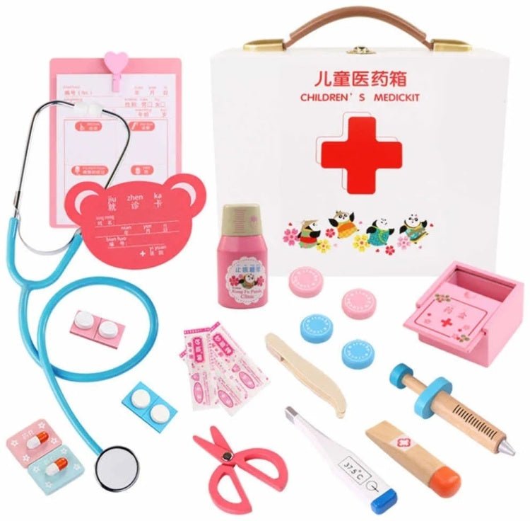 Trousse de premiers secours en bois Kit docteur