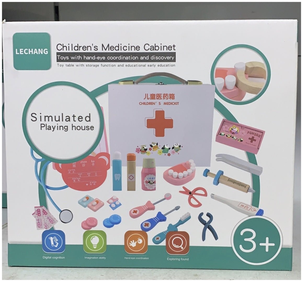 Trousse de premiers secours en bois Kit docteur