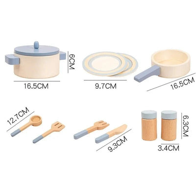 Jouets de cuisine en bois pour enfants, mini-ustensiles de cuisine, casserole, poêle, jeu d'imitation, jouets éducatifs pour filles