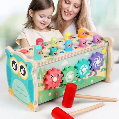 Wooden 7-in-1 Activity Toy – Whack-a-Mole, Xylophone & More