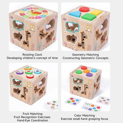 Jouet d'éveil et d'activités Montessori 8 en 1 en bois pour enfants