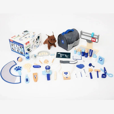 Kit médical de simulation en bois pour accessoires d'outils d'hôpital pour animaux de compagnie