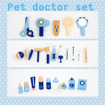 Kit médical de simulation en bois pour accessoires d'outils d'hôpital pour animaux de compagnie