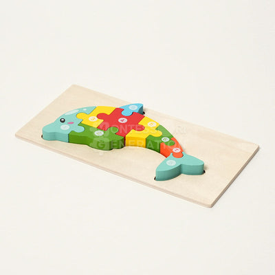 Fidtoy Wooden Animal Puzzle Set for Toddlers – 4 Pack Kids Shape Matching Puzzle Toy