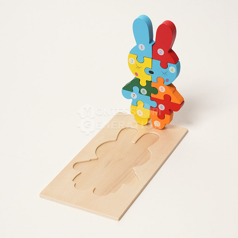 Fidtoy Wooden Animal Puzzle Set for Toddlers – 4 Pack Kids Shape Matching Puzzle Toy