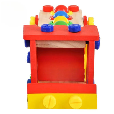 Coche de madera de tornillo, vehículo, martillo, bola, baratijas y más - Coche de tornillo 2 en 1 DIY, vehículo, martillo, bola
