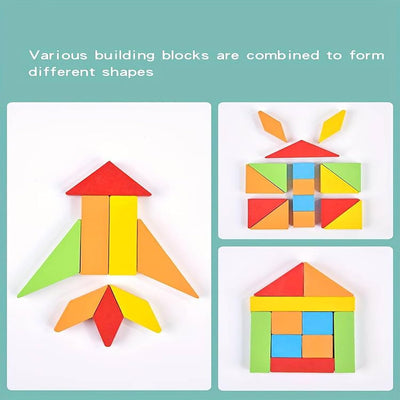 Jouet d'apprentissage Puzzle Formes en Bois, planche de puzzle Montessori 10 en 1 avec 10 formes géométriques