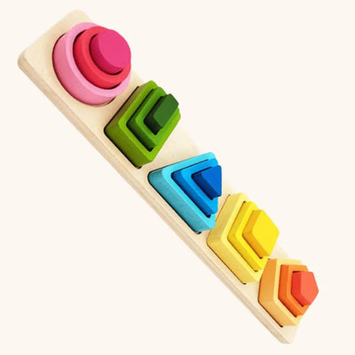 Jouets de tri et d'empilage en bois, Empileur de formes, Cadeaux de tri de formes pour la reconnaissance des couleurs
