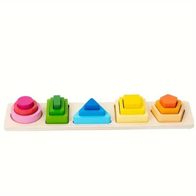 Jouets de tri et d'empilage en bois, Empileur de formes, Cadeaux de tri de formes pour la reconnaissance des couleurs