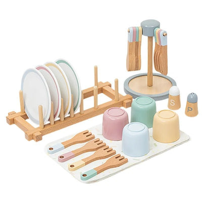 Ensemble de vaisselle en bois