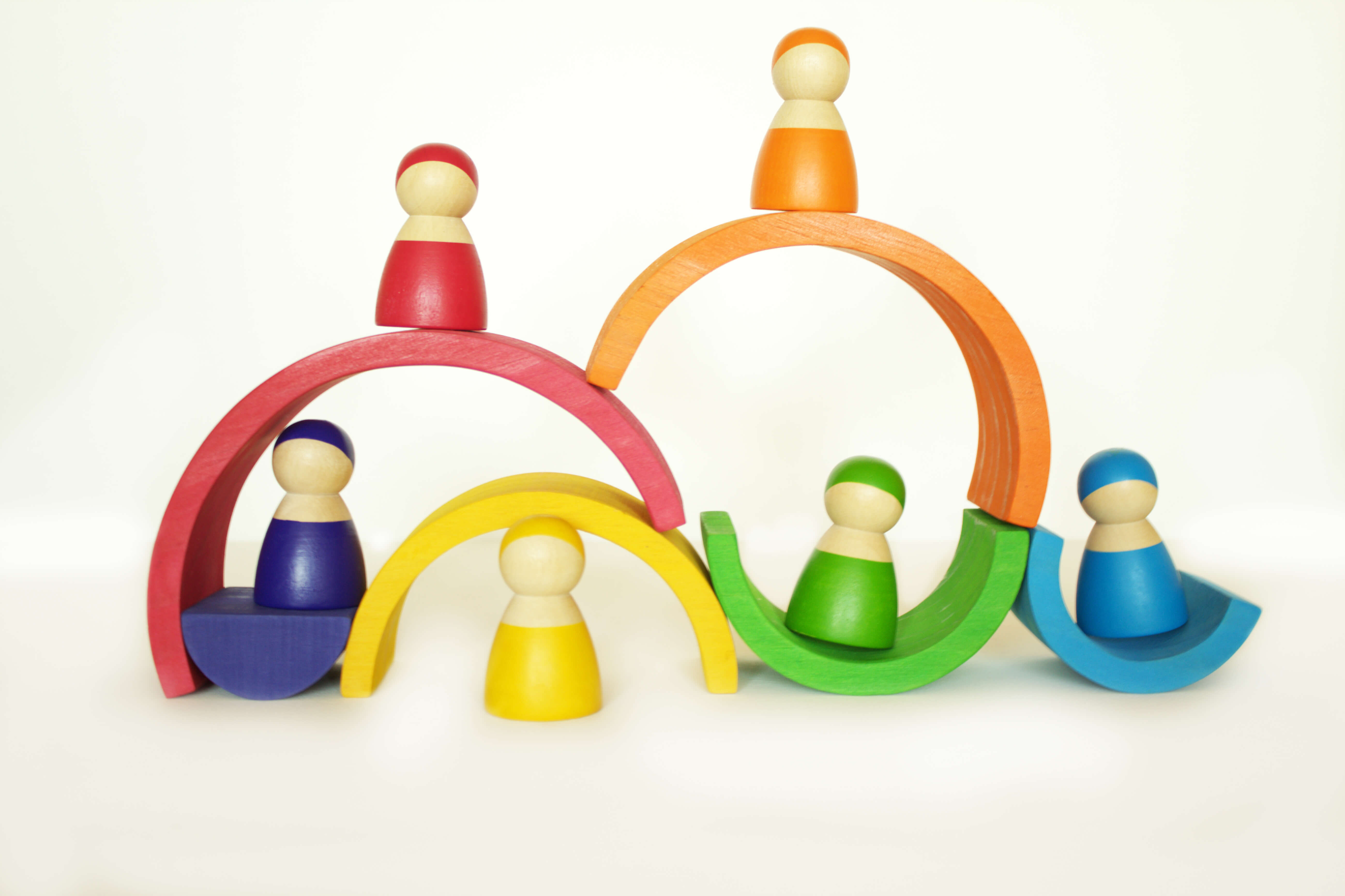 Fidtoy Rainbow Stacker Wooden Toddler Toy with 6 Arches