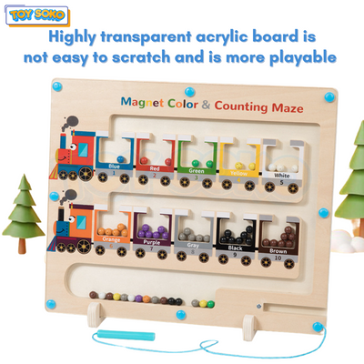 Fidtoy Wooden Toy Train Set Montessori Magnetic Maze Toy for Toddlers
